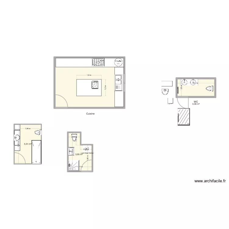 Test Ibn Battouta. Plan de 4  et 30 m²