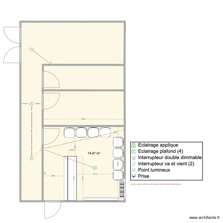 CABINET CARDIOLOGUE - LAYOUT 2 - AVEC LUMINAIRE. Plan de 4 et 43 m² CABINET CARDIOLOGUE - LAYOUT 2 - AVEC LUMINAIRE. Plan de 4 et 43 m²