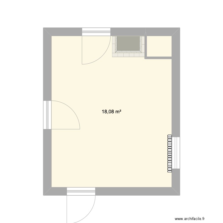 CUISINE RICHARD. Plan de 1 pièce et 18 m2