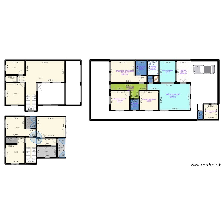 bouake bongouanou. Plan de 25 pièces et 282 m2