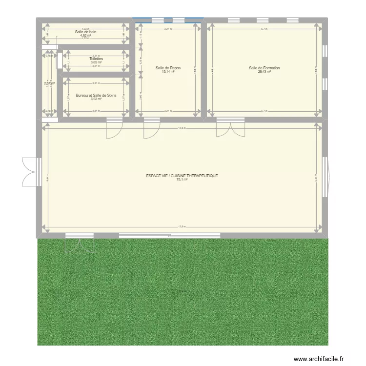 CEA. Plan de 7  et 134 m²
