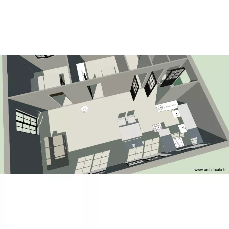 Maison 80m2 version 2. Plan de 6 Pièces et 72 m² Maison 80m2 version 2. Plan de 6 Pièces et 72 m²