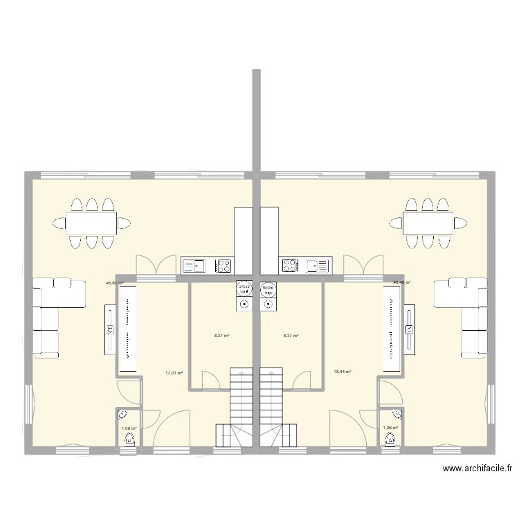Fosteau Terr ROSENS V2. Plan de 24 pièces et 290 m2