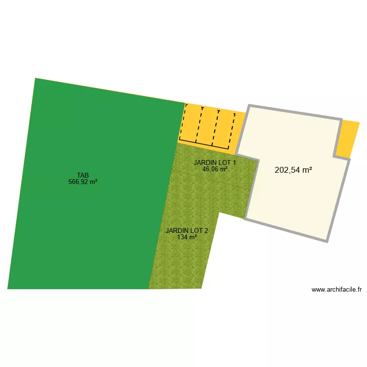 OULLINS. Plan de 1  et 203 m²
