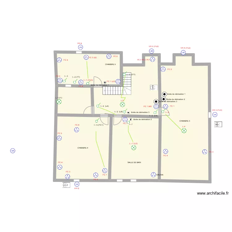 Jean-Claude Maison ETAGE. Plan de 
