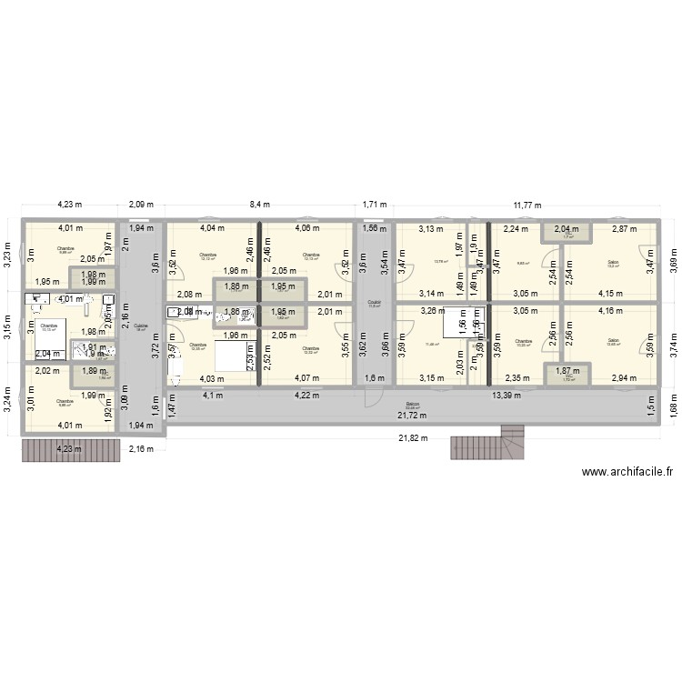 TACO 14. Plan de 26 pièces et 232 m2