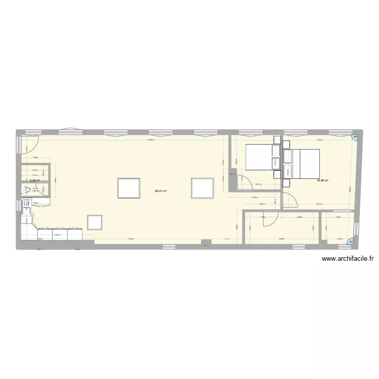 Plan 134. Plan de 3  et 102 m²