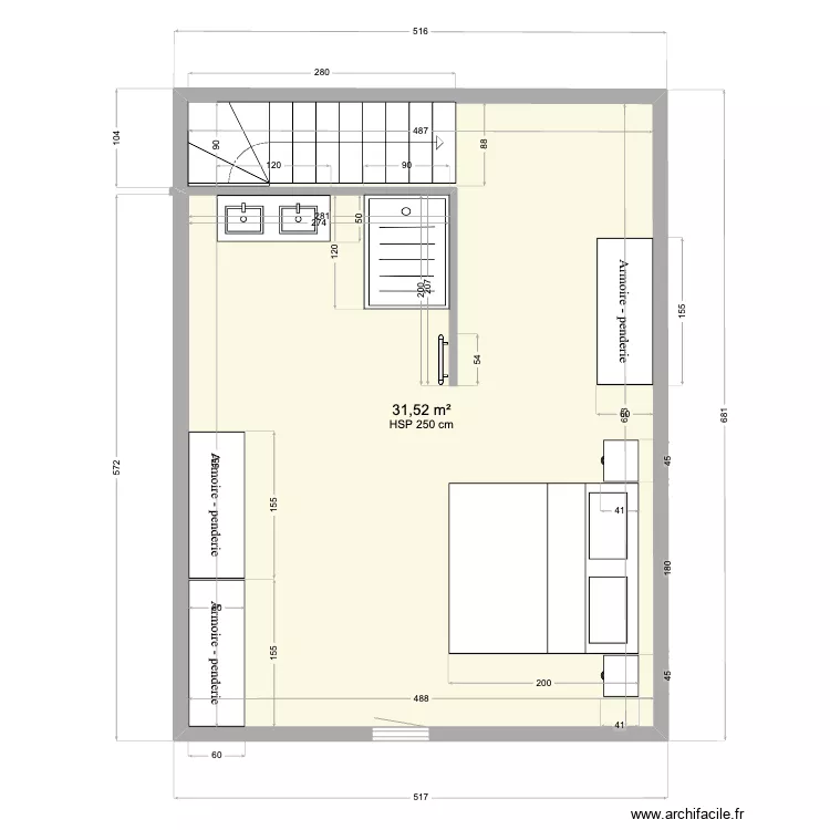 Etage maison. Plan de Etage maison. Plan de