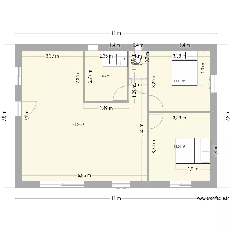 Maison. Plan de 5 et 72 m² Maison. Plan de 5 et 72 m²