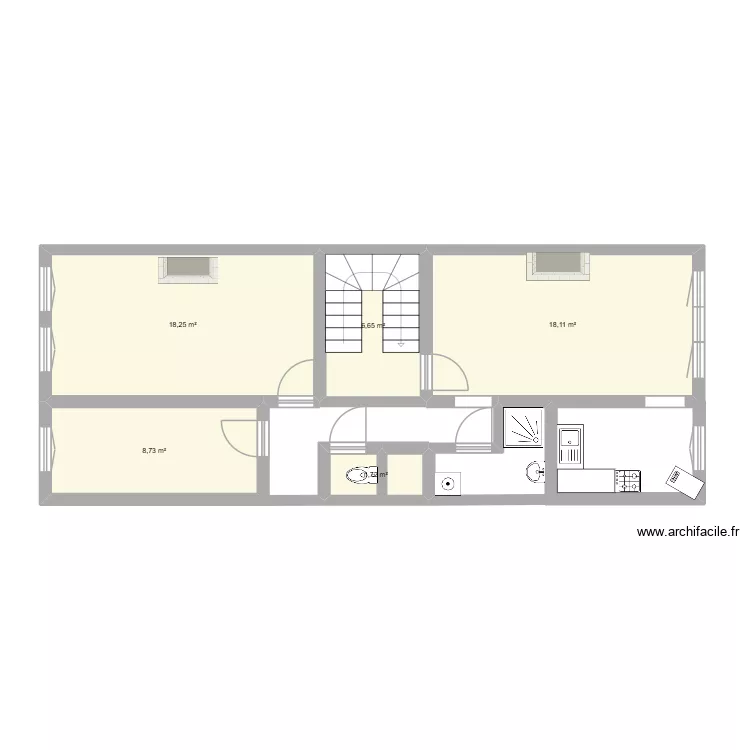 gaucheret 1. Plan de 4  et 35 m²