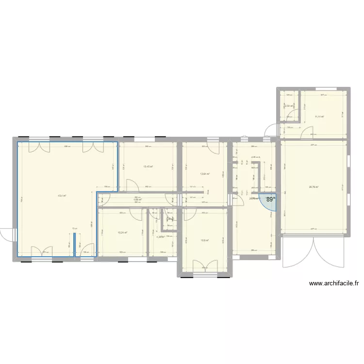 maison cuisine V2. Plan de 12  et 163 m²