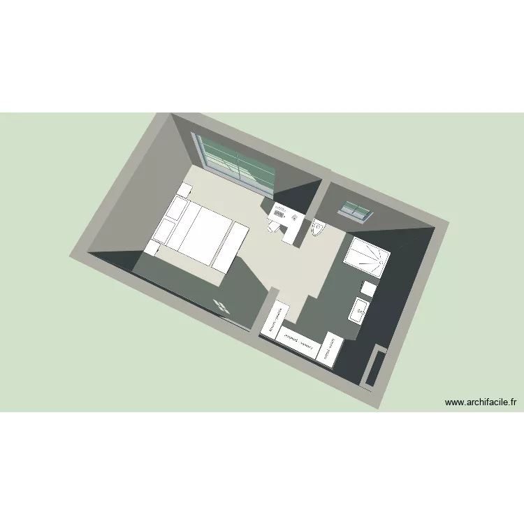Chambre bis. Plan de 1 et 25 m² Chambre bis. Plan de 1 et 25 m²