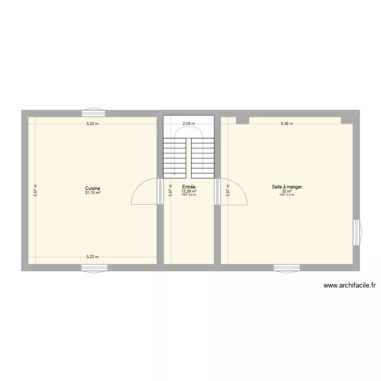 Maison_Bagnere_rdc. Plan de 