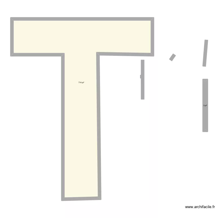 1er &eacute;bauche. Plan de 2  et 67 m²