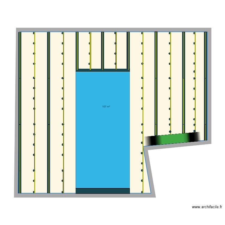 LONGRINES PLOTS LAMBOURDES SUPPORT  TERRASSE HAUTE. Plan de 1 pièce et 107 m2