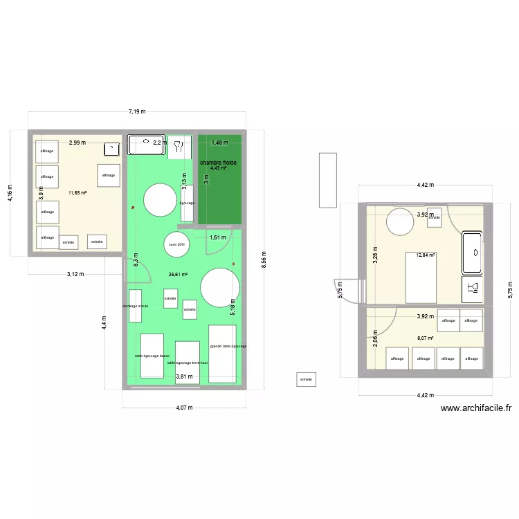 fromagerie burdignes vide. Plan de 