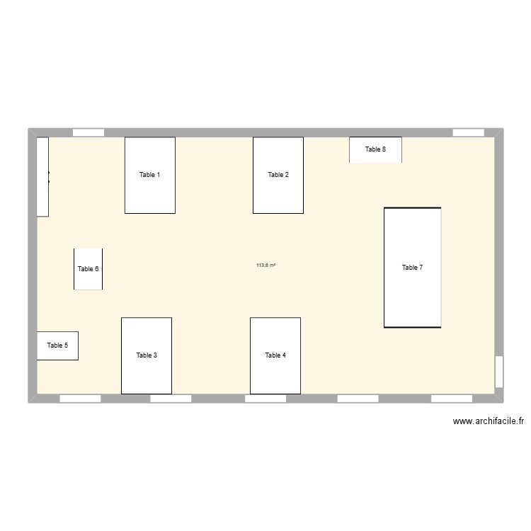 CLASSE. Plan de 1 pièce et 114 m2