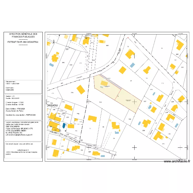 PLAN DIVISION BEGUE. Plan de 
