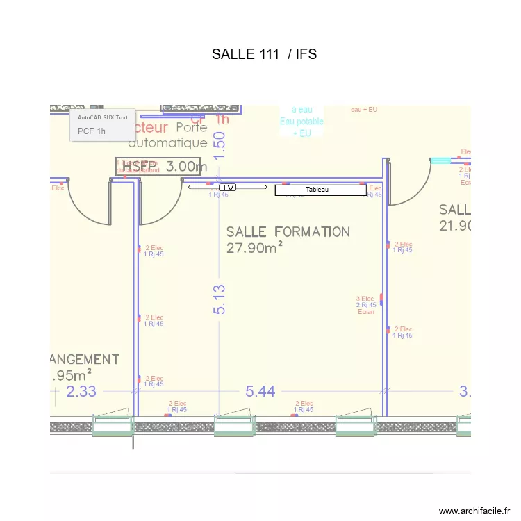 Salle de formation 111 / IFS. Plan de Salle de formation 111 / IFS. Plan de