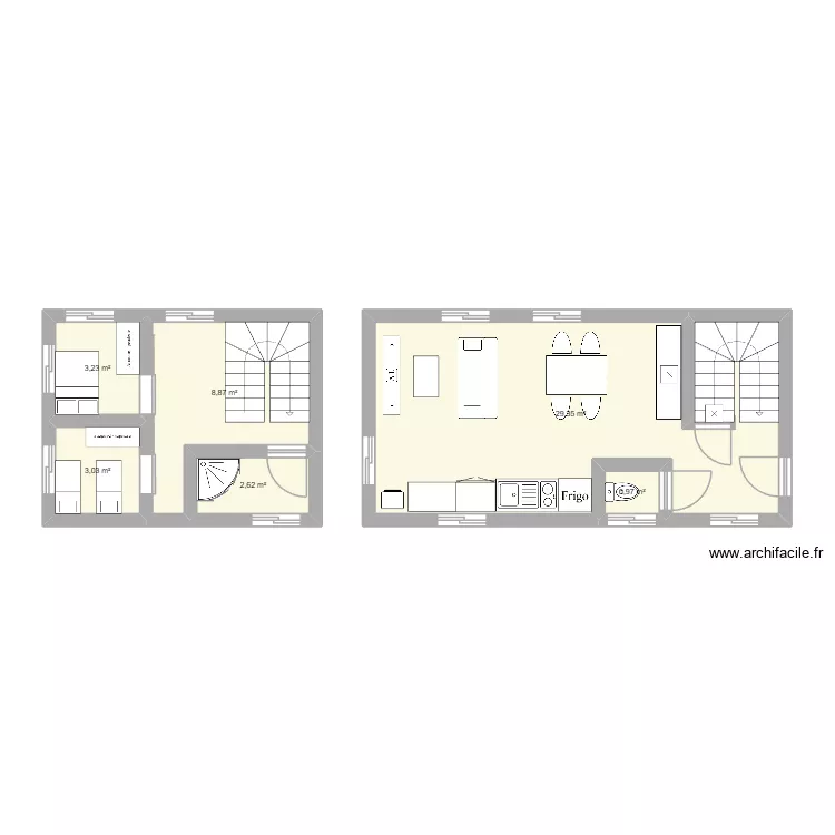 PROJET. Plan de 6 pièces et 48 m²