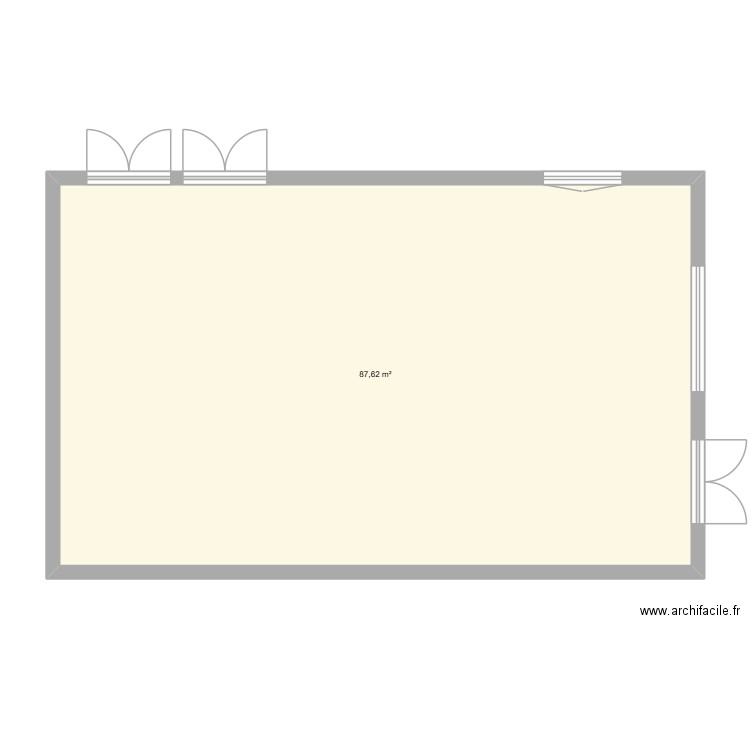 Foyer du bas. Plan de 1 pièce et 88 m2