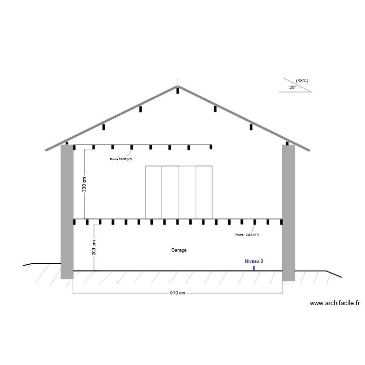 Coupe CC_V0  - Belverne. Plan de 
