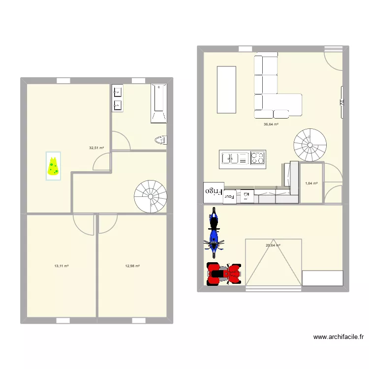 opoul 2. Plan de 6  et 118 m²