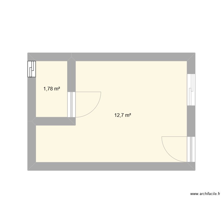 OLYMPE. Plan de 2 pièces et 14 m2
