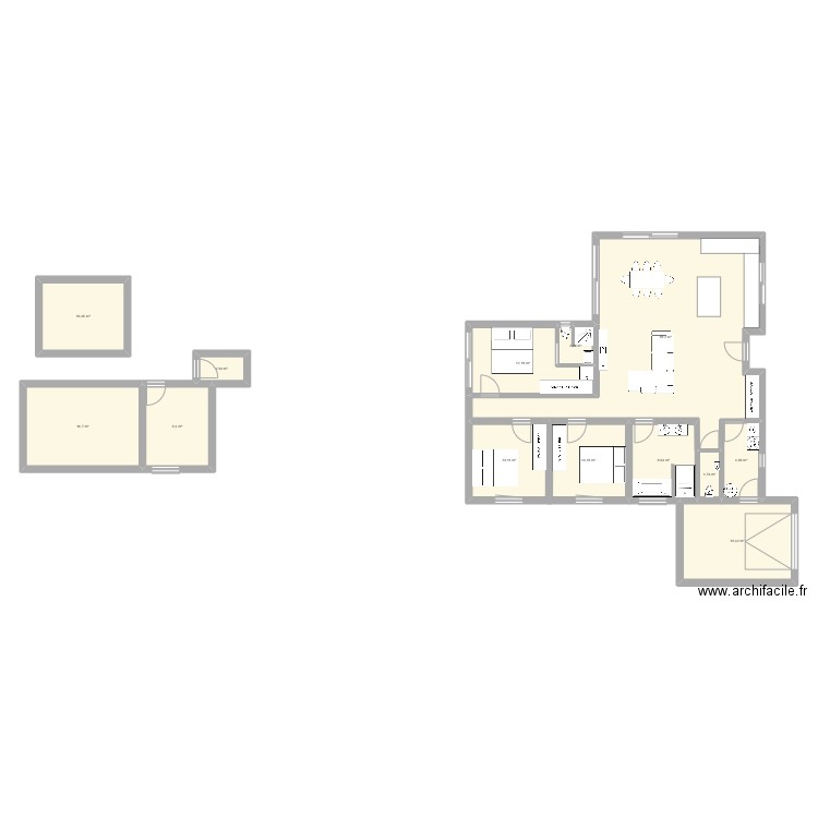 seigy. Plan de 13 pièces et 162 m2