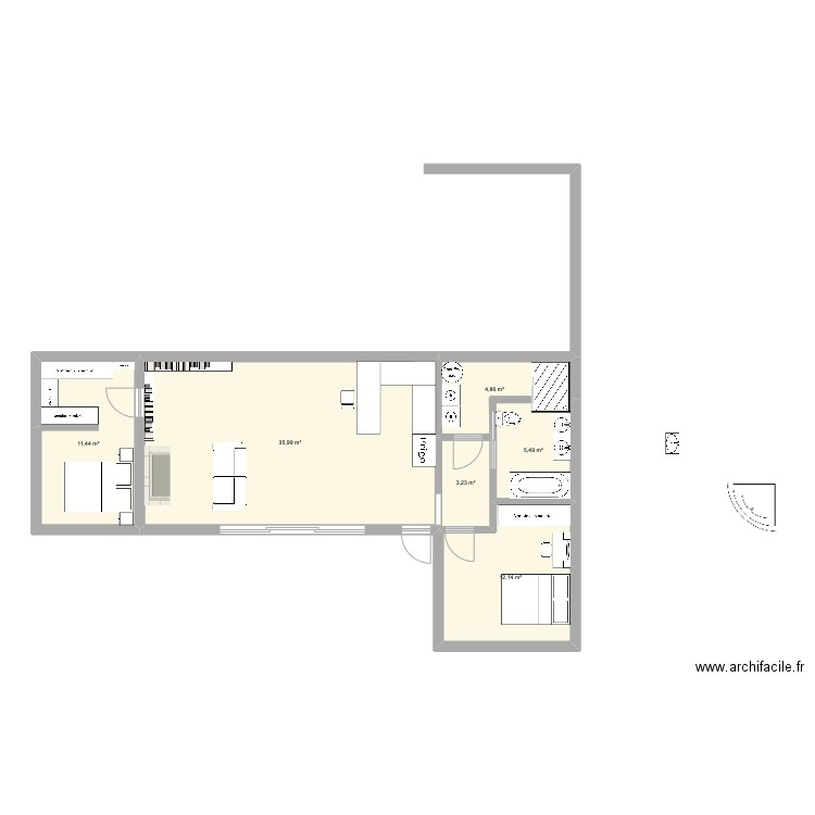 20205. Plan de 6 pièces et 73 m2