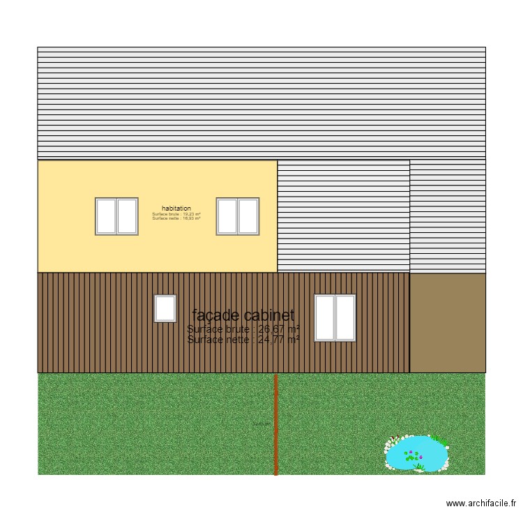 façade nord cabinet. Plan de 0 pièce et 0 m2