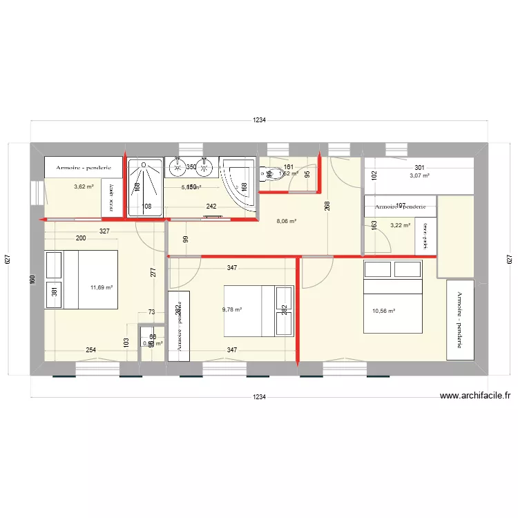 BANDOL Etage P1 Tra 01. Plan de 