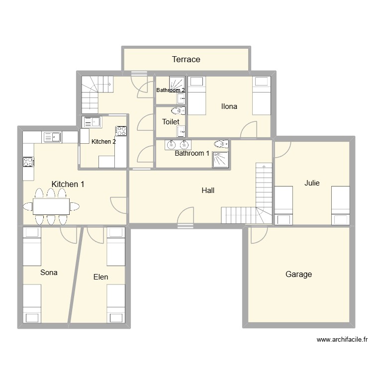 Accommodation. Plan de 0 pièce et 0 m2
