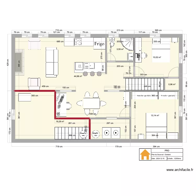 SS modification 1 escalier existant  2214 Valcartier . Plan de 