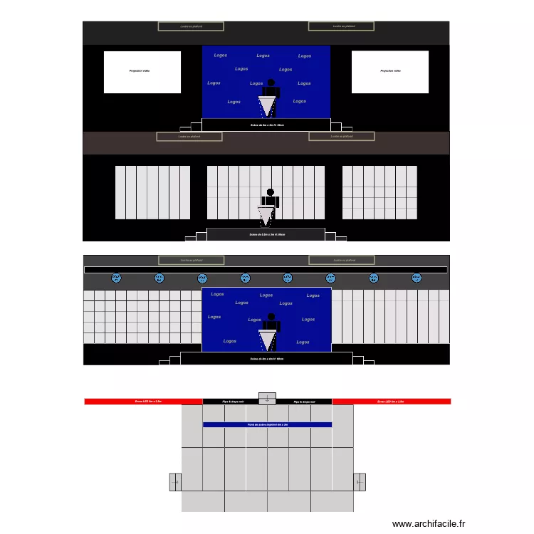 vue de face Ampersand v3. Plan de 
