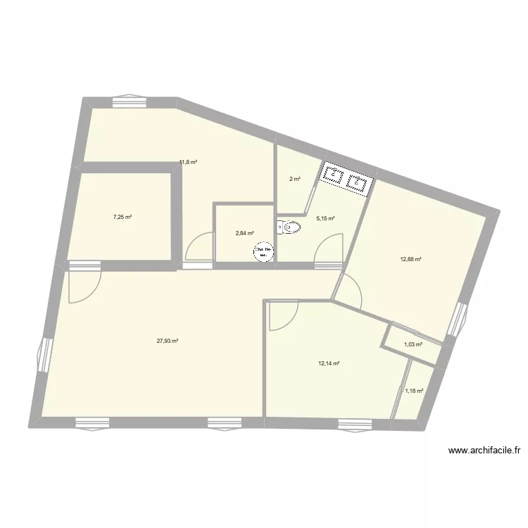 piquecos. Plan de 10  et 84 m²