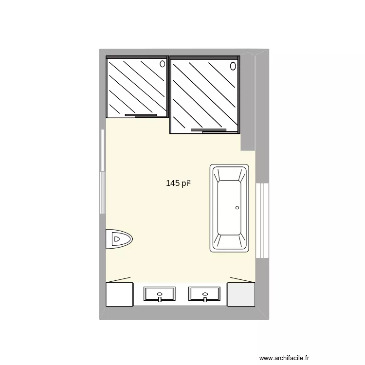 salle de bain gagnon papilon. Plan de 1  et 13 m²
