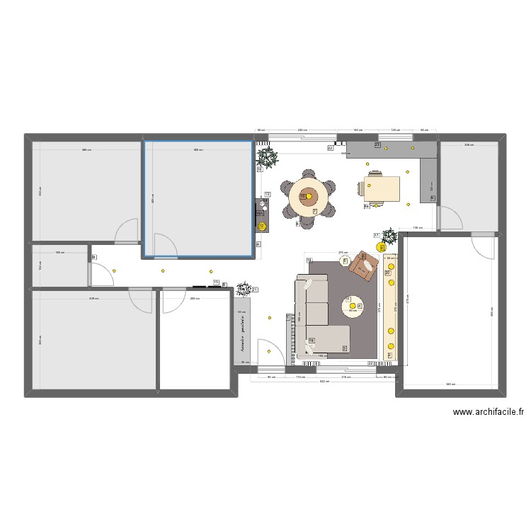 Dominique David. Plan de 6 pièces et 134 m2