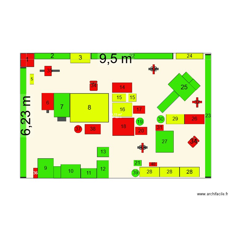 Local MP conception. Plan de 1 pièce et 59 m2