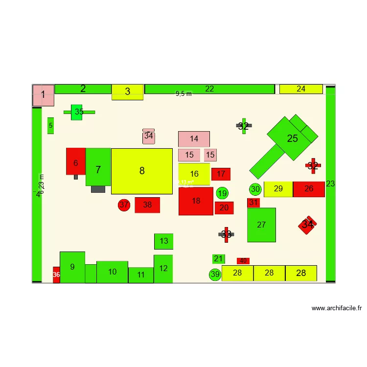 Local MP conception. Plan de 1 pièce et 59 m² Local MP conception. Plan de 1 pièce et 59 m²