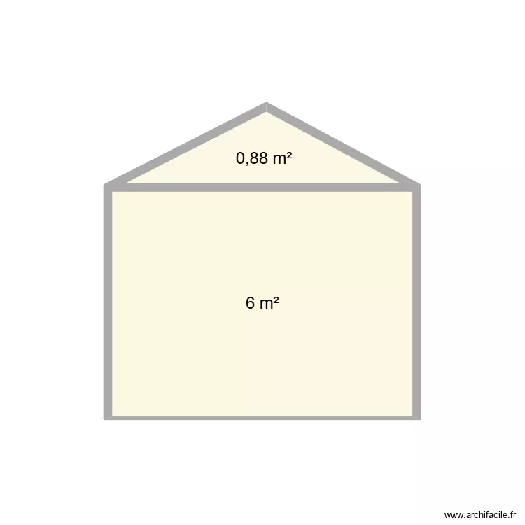 Abri de jardin - vue face avant. Plan de 2 pièces et 7 m²