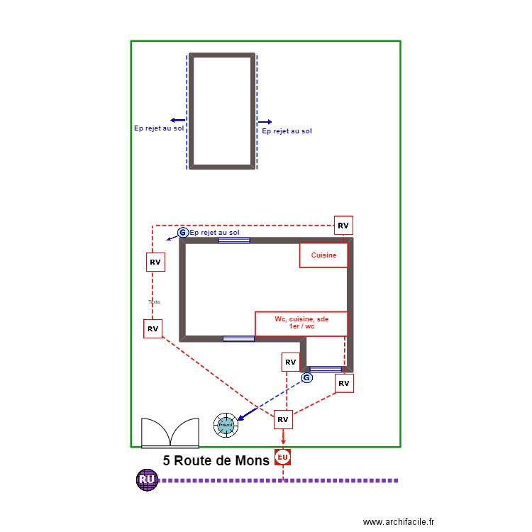 dontemarie. Plan de 3 pièces et 80 m2
