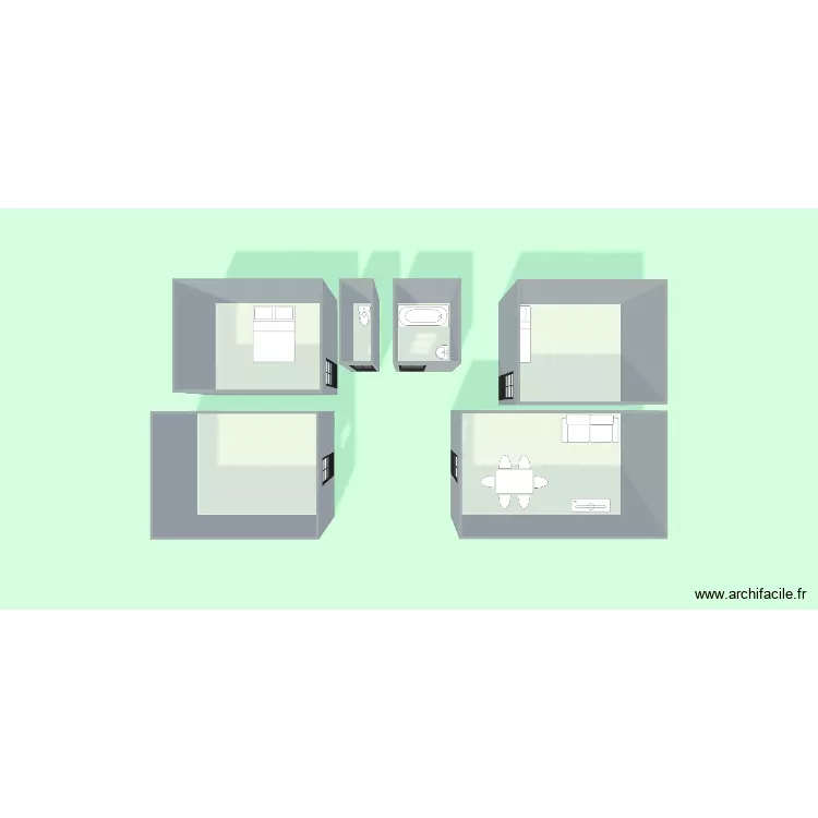 APPART V&M&R&Z. Plan de 6  et 65 m²