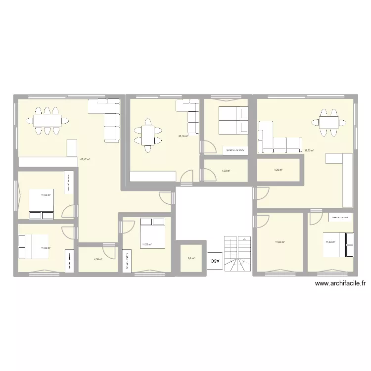 Coop&eacute;rative version 15.05.2026. Plan de 12  et 195 m²