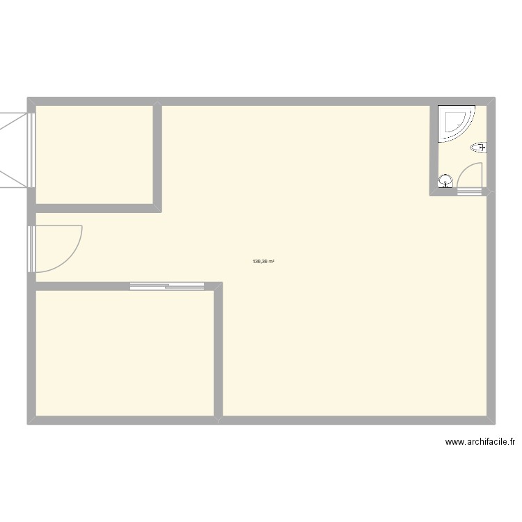 niakhirate. Plan de 1 pièce et 139 m2