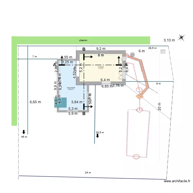 alan23/10. Plan de 2 Pièces et 82 m²