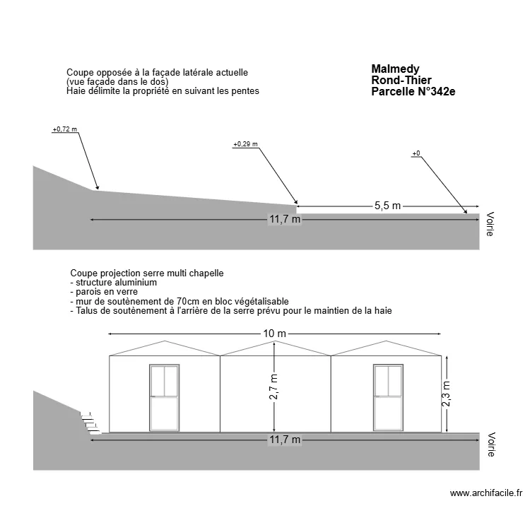 Vue serre. Plan de Vue serre. Plan de