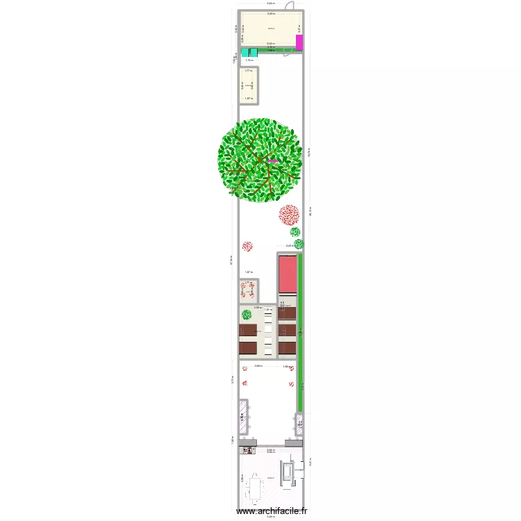 Jardin Emilie. Plan de 10  et 115 m²