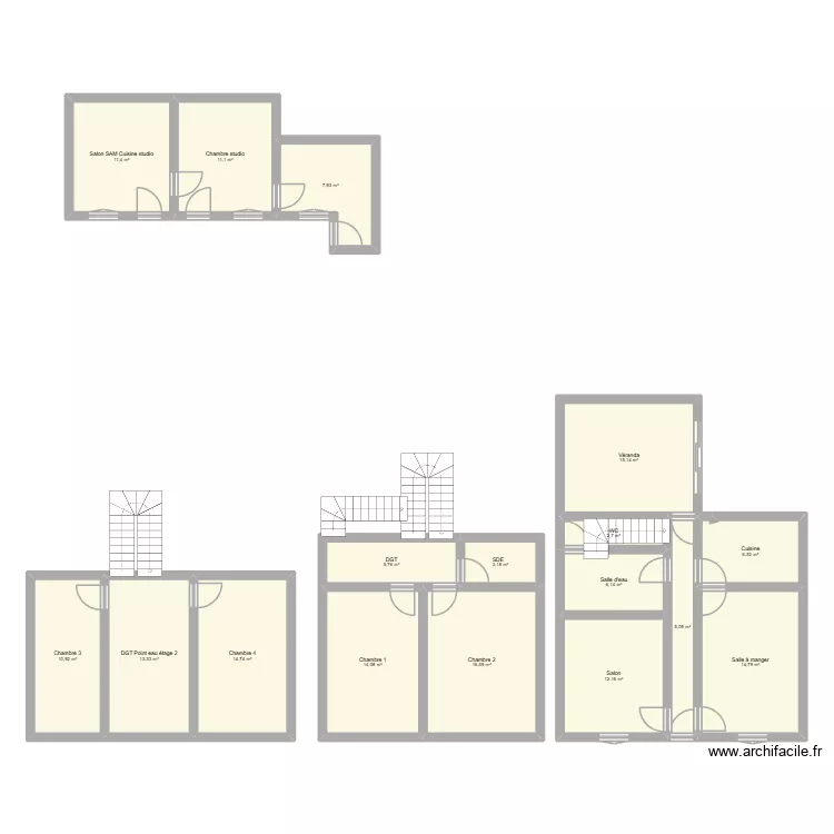 36 route de Saint Ouen les Vignes. Plan de 17 pièces et 172 m² 36 route de Saint Ouen les Vignes. Plan de 17 pièces et 172 m²