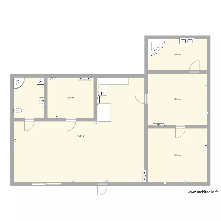 Id&eacute;e maison. Plan de 5  et 143 m²